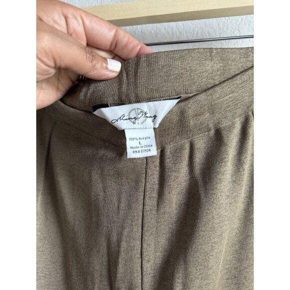 Ming Wang 2pc Cami Pant Set Women’s Large Light‎ Brown Acrylic Stretchy Comfort - Picture 10 of 14